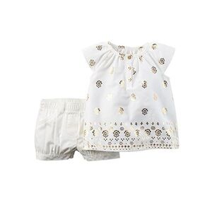 NWT Carter’s baby girl 2 piece set gold / white 3M